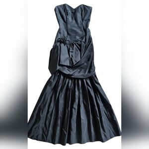 Vintage Gunne Sax Strapless Sweetheart Neck‎ Drop Waist Draped Mermaid Gown Sz 0